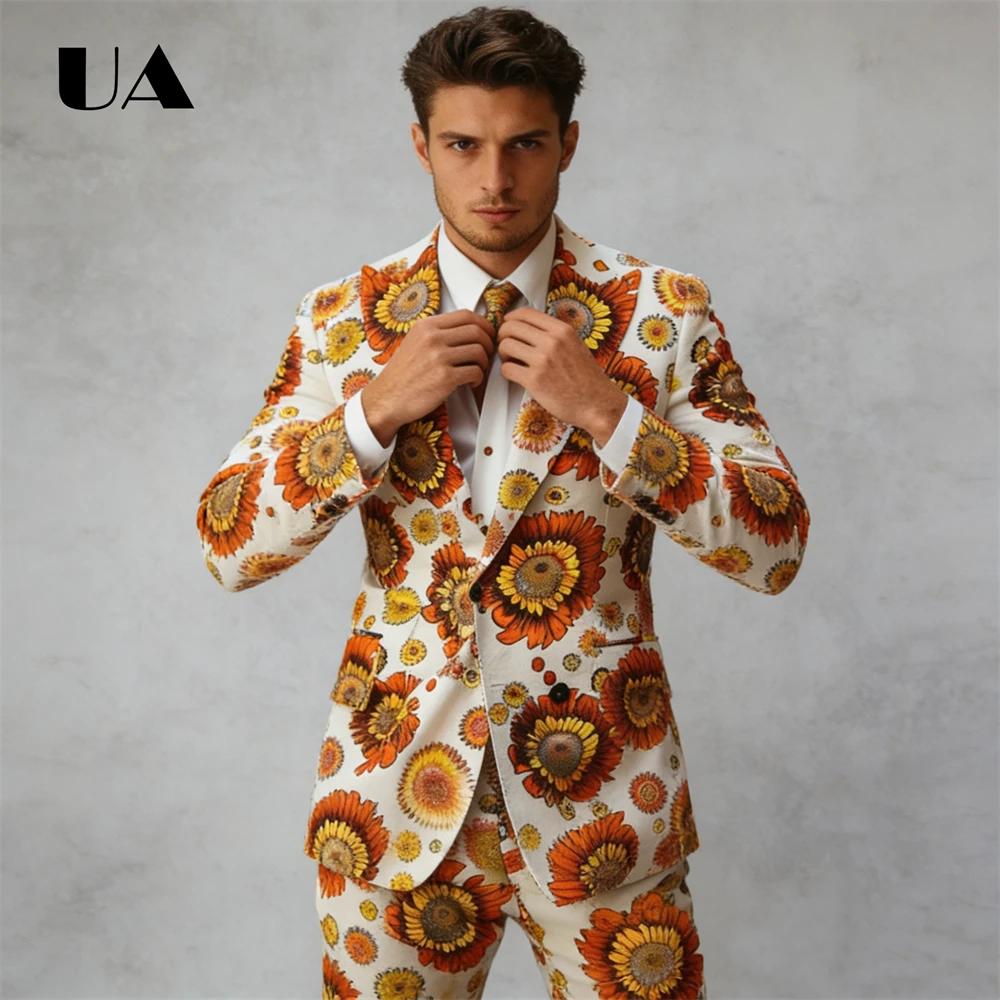 Ensemble de costume 2 pièces tournesol pour hommes