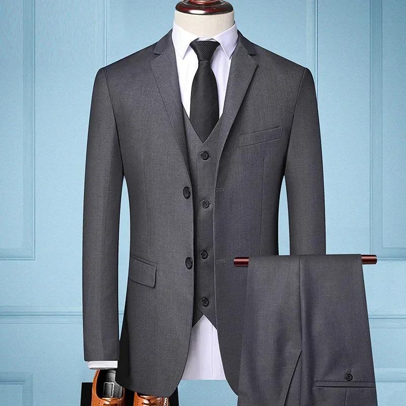 Le nouveau magasin offre des prix réduits décontracté formel affaires hommes à la mode Gentleman couleur unie toutes saisons costume ajusté