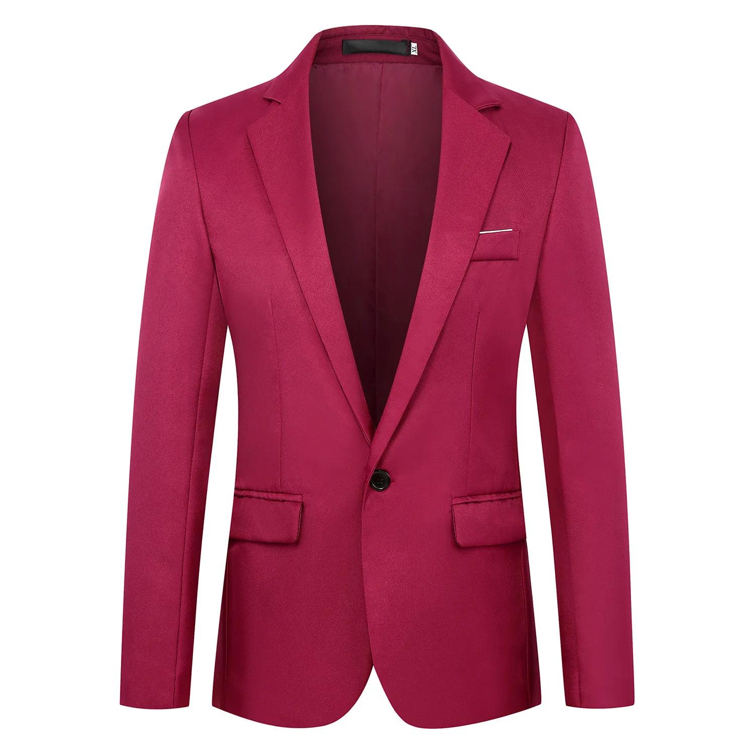 Hommes formel costume d'affaires manteau un bouton noir bleu rouge