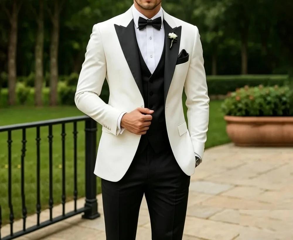 Ensemble de 3 pièces de costume de mariage vert sauge pour le marié – Blazer