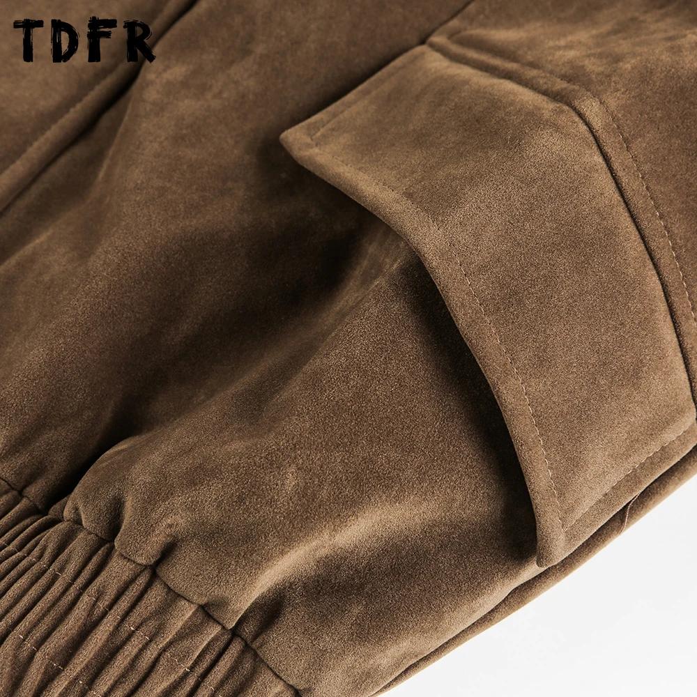 Veste Cargo en daim de couleur unie pour hommes