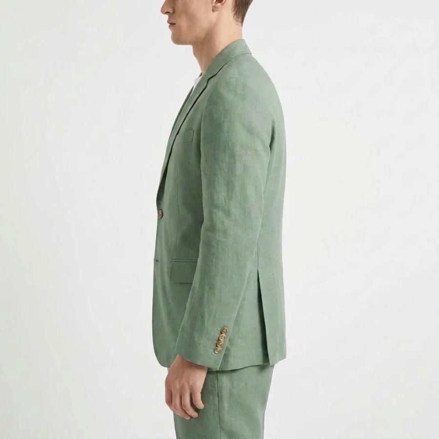 Costume homme en lin vert sauge pour bal de promo