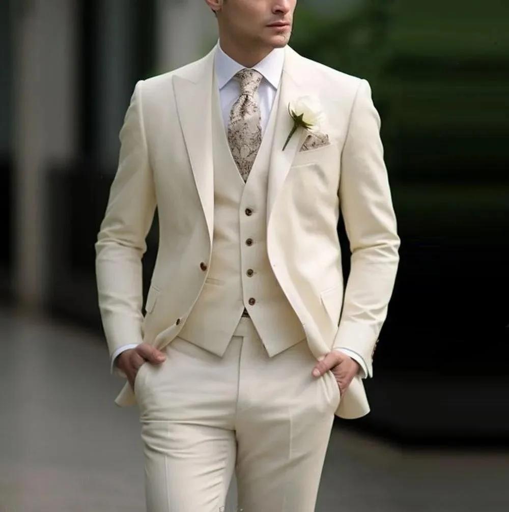 Ensemble de costume trois pièces élégant pour homme : veste