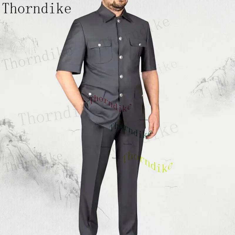 Thorndike sur mesure hommes Costume 2 pièces classique gris foncé