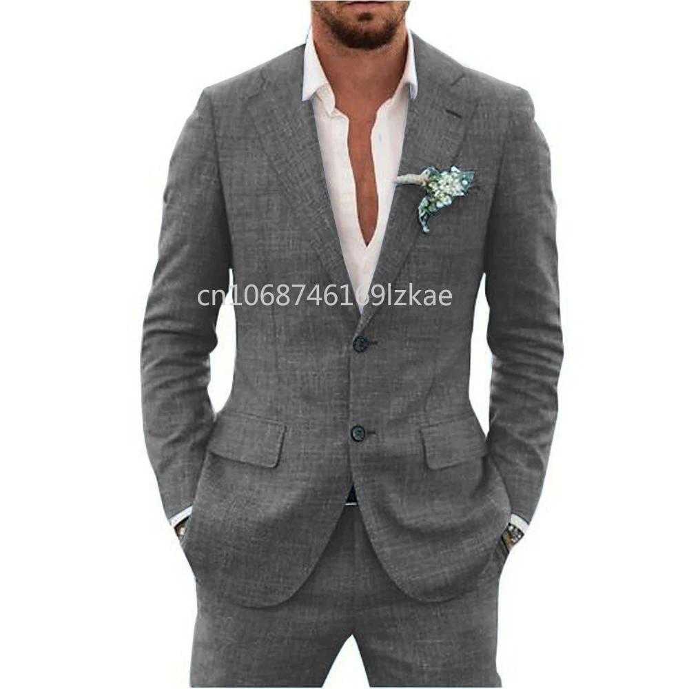 Costume en tissu de lin pour hommes