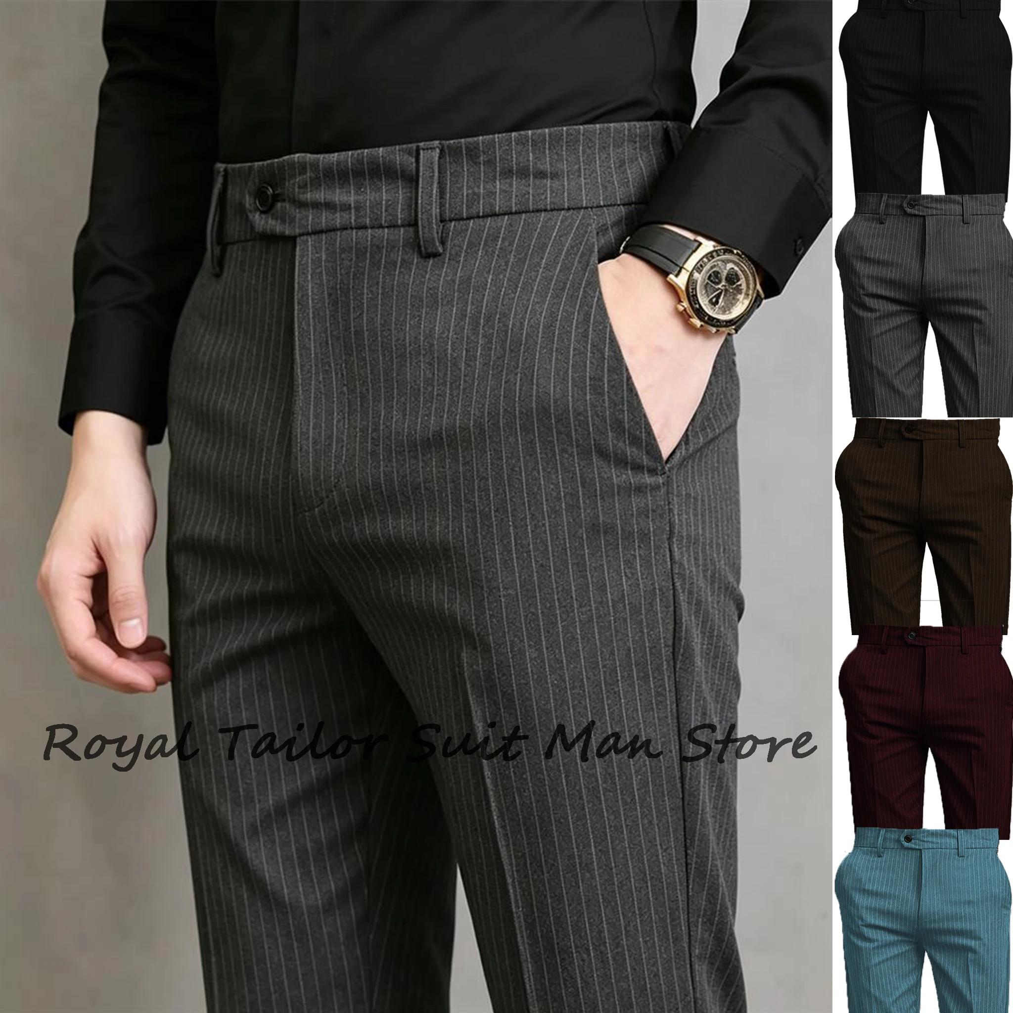 Pantalon de Costume à Rayures pour Homme