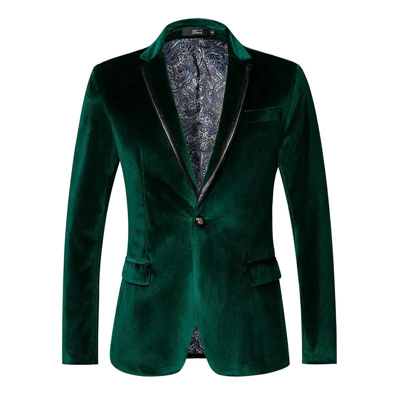 Veste de costume en velours pour hommes