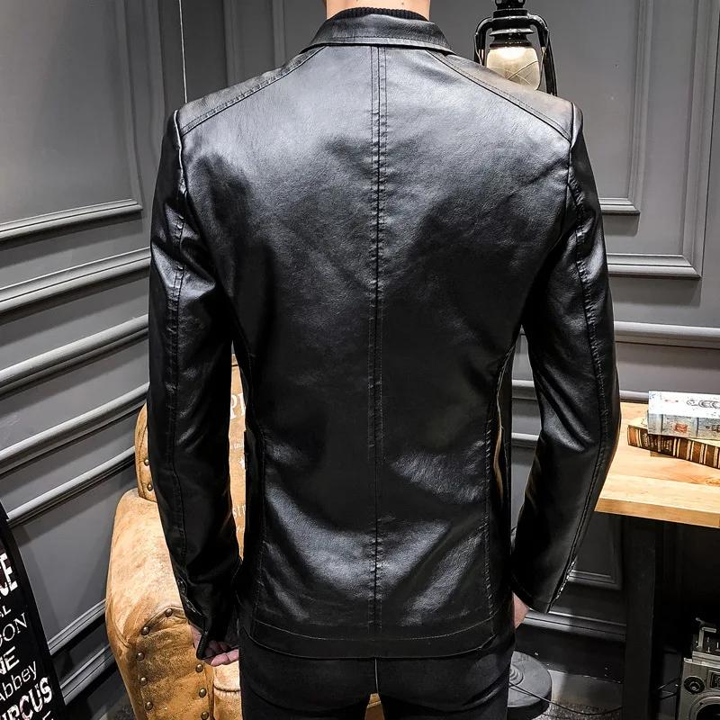 Veste en cuir PU pour homme