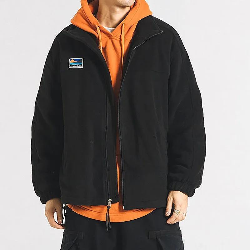 Blouson matelassé en velours polaire pour homme