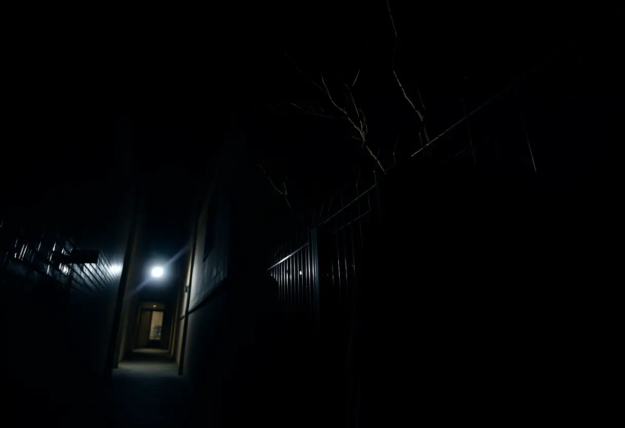 Capuche noire projetant des ombres dans une ruelle sombre, guide des costumes Batman