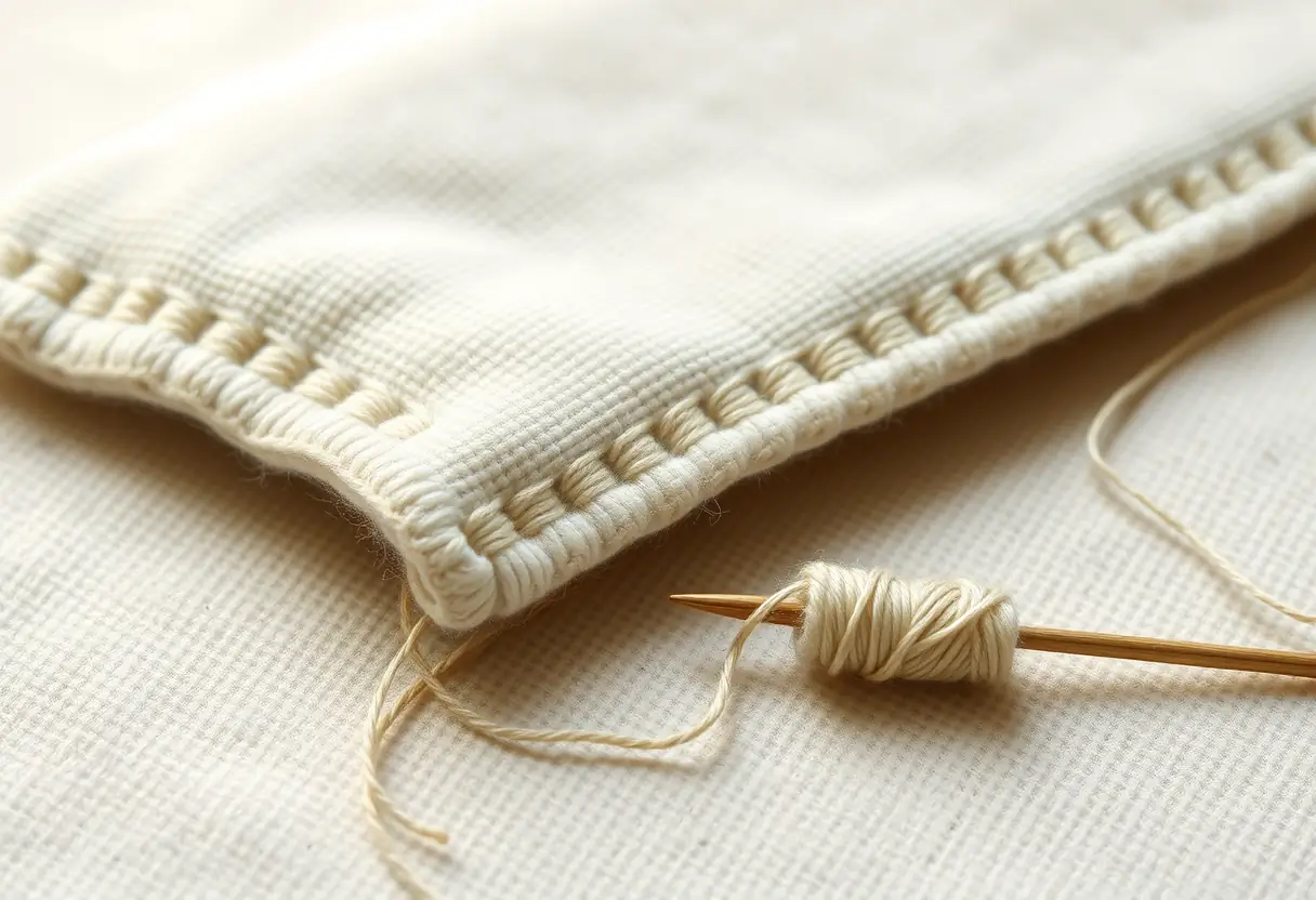 Un gilet en coton finement cousu sur fond de lumière naturelle tamisée